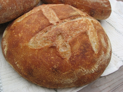 two of three loaves of Northwest sourdough bread