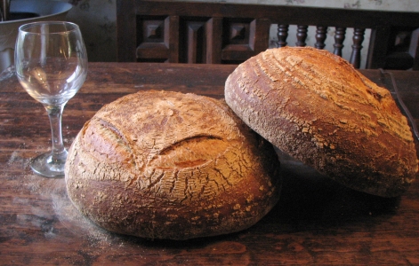 Breads with wineglass
