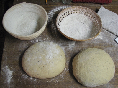 dough waiting to be put in the baskets