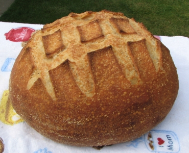 closeup of sourdough loaf
