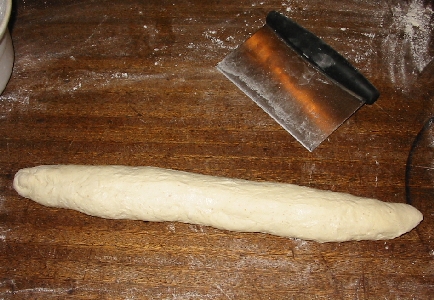 then roll out longer and pinch over