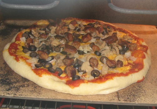 Pizza in the oven