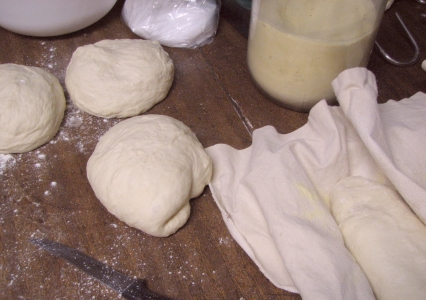 shaping the loaves