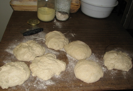 Wheat white dough docked